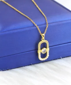 Stainless steel necklace with a gold-plated pendant