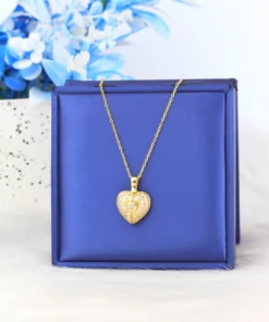 Alternative view of Stainless steel necklace with a gold-plated pendant