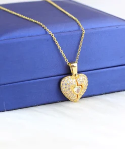Stainless steel necklace with a gold-plated pendant
