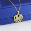Stainless steel necklace with a gold-plated pendant
