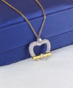 Stainless steel necklace with a gold-plated pendant