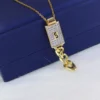 Stainless steel necklace with a gold-plated pendant