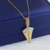 Stainless steel necklace with a gold-plated pendant