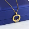 Stainless steel necklace with a gold-plated pendant