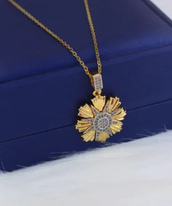 Stainless steel necklace with a gold-plated pendant