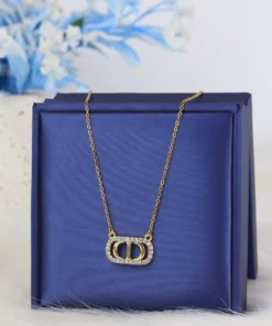 Alternative view of Stainless steel necklace with a gold-plated pendant