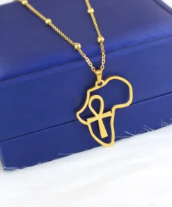 key necklace inside a map