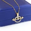 Stainless steel necklace with a gold-plated pendant