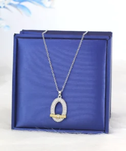 Alternative view of Stainless steel necklace with a gold-plated pendant