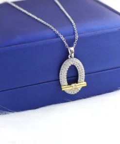 Stainless steel necklace with a gold-plated pendant